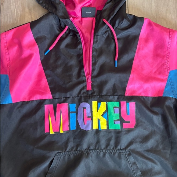 Vintage 90s Disney Mickey Mouse Color Block Pullover Windbreaker Jacket Size L - Picture 2 of 5